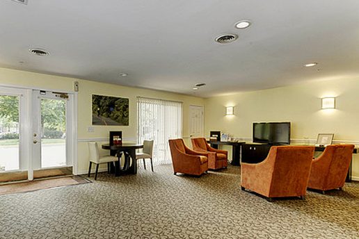 Clubhouse with seating and TV